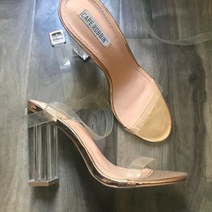 Clear strap heels